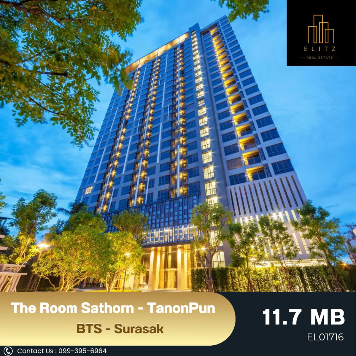 For SaleCondoSathorn, Narathiwat : 💥 Selling corner condo, The Room Sathorn - Pan Road, good price 💯 High floor, beautiful view, convenient transportation, near BTS-Surasak 🚄