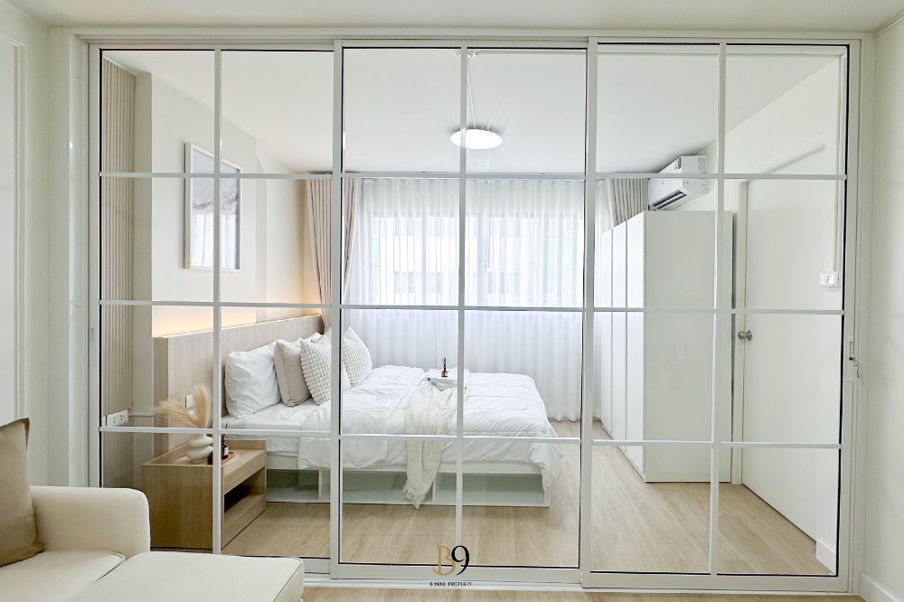 For SaleCondoLadprao101, Happy Land, The Mall Bang Kapi : For sale❗️Newly renovated room, very beautiful. All new furniture Plus close to the BTS 550 m. Special price 1.39 million baht.