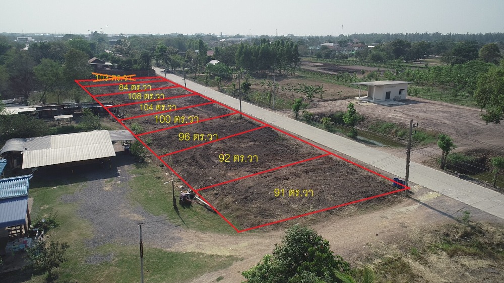 For SaleLandPathum Thani,Rangsit, Thammasat : Land for sale, next to the road, width over 100 meters, size 675 sq m, Tambon Tai Ko, Sam Khok, Pathum Thani