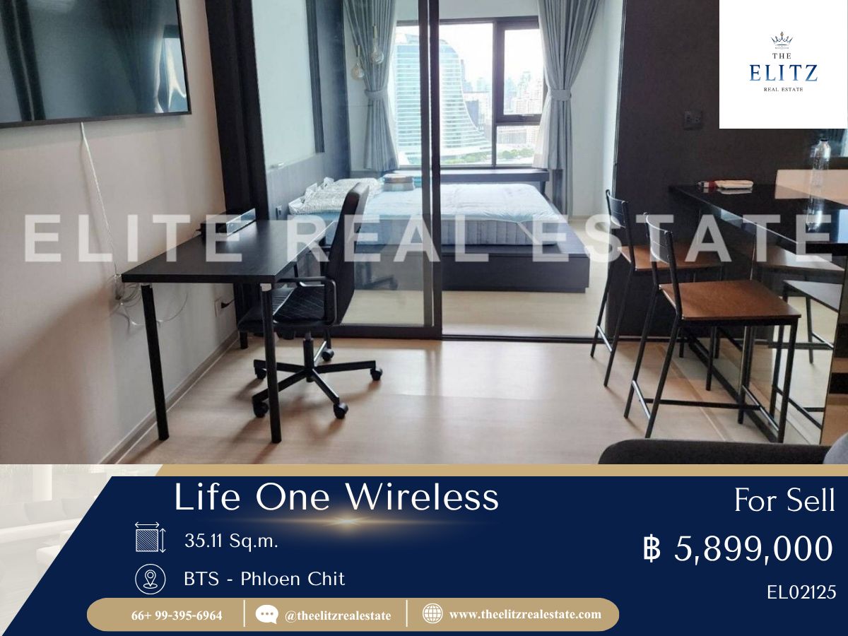For SaleCondoWitthayu, Chidlom, Langsuan, Ploenchit : 💥 Golden Opportunity 💥 For Sale Condo Life One Wireless High Floor Price Lower Than Estimate Built-in Room Fully Furnished In Excellent Condition 💯 Near BTS-Ploenchit 🚄 Don't miss the opportunity to own it!!