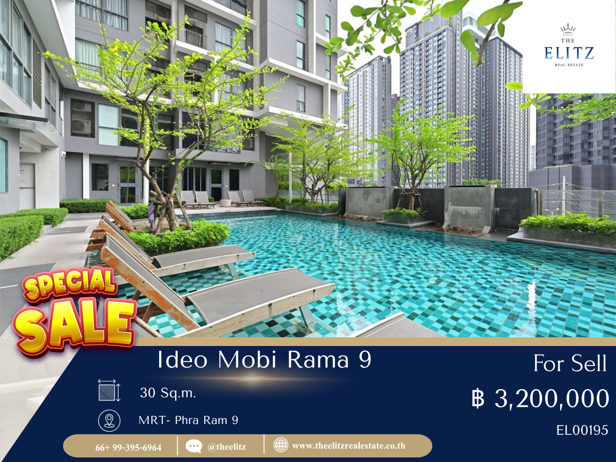 For SaleCondoRama9, Petchburi, RCA : 💥 Urgent sale !! Condo Ideo Mobi Rama 9, very good price, fully furnished, ready to move in 💯 Near MRT-Rama 9 🚄