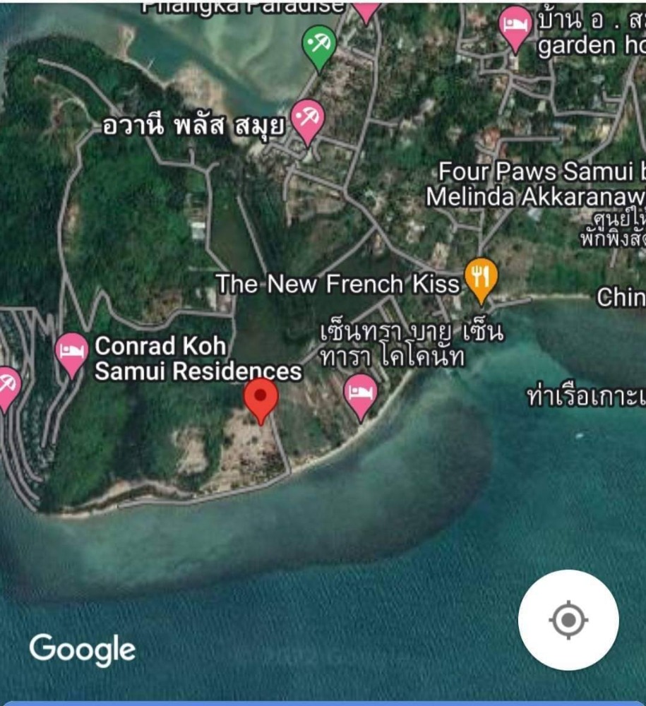 For SaleLandKoh Samui, Surat Thani : S-LSSB101 Land for sale, Sunset Beach (land on Koh Samui), total area of ​​2 plots connected, 4 rai, 3 ngan, 42 sq m, 145 million, 064-959-8900