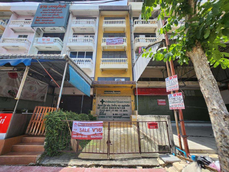 For SaleShop HouseMin Buri, Romklao : Townhouse for sale, on Ram Intra Road, near Phraya Suren, 24 sq m, 4.5 floors