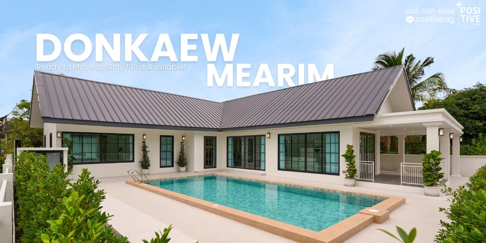 For SaleHouseChiang Mai : Pool Villa Ready to Move In, Only 1 Unit Available! a peaceful atmosphere, and modern luxury in Mae Rim!