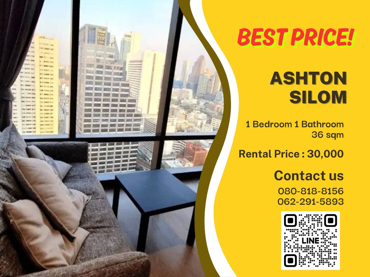 For RentCondoSilom, Saladaeng, Bangrak : Condo for rent: Ashton Silom, near BTS Chong Nonsi, beautiful room, best price, fully furnished, ready to move in