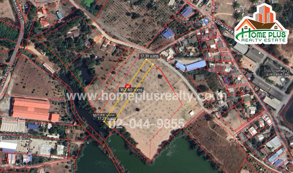 For SaleLandPattaya, Bangsaen, Chonburi : Vacant land near Nong Rimongkhon Suk Sawat School, Mueang District, Chonburi, area 2 rai 63.70 square wa.
