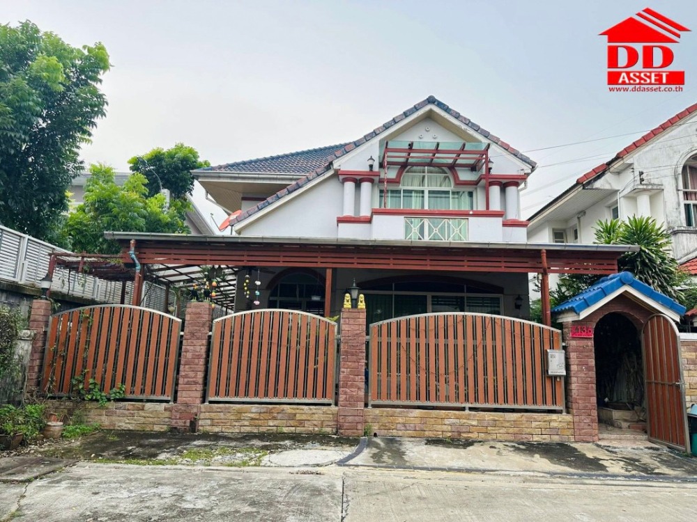 ขายบ้านลาดกระบัง สุวรรณภูมิ : ขายบ้าน บารเมษฐ์ เฉลิมพระเกียรติ ร.9 ซอย62 บ้านหลังมุม บ้านสไตล์ รีสอร์ท รหัส : H8102
