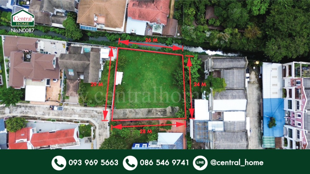 For SaleLandPinklao, Charansanitwong : Land for sale, 190.4 sq.w., Phanu Villa Village, Pinklao - Charansanitwong