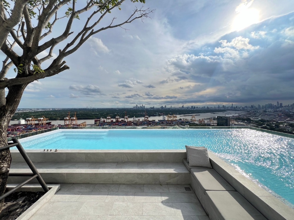 For SaleCondoOnnut, Udomsuk : Fully furnished condo, ready to move in, Chao Phraya River view, price 3.99 million baht, free transfer