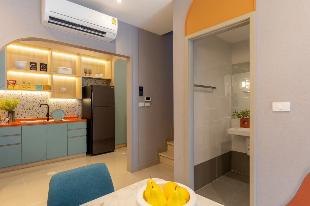 For SaleTownhomeBangna, Bearing, Lasalle : For sale!! Model townhouse, fully furnished, ready to move in, 5.2 meters wide, modern style, near Mega & Ikea Bangna, Central Bangna and international schools.