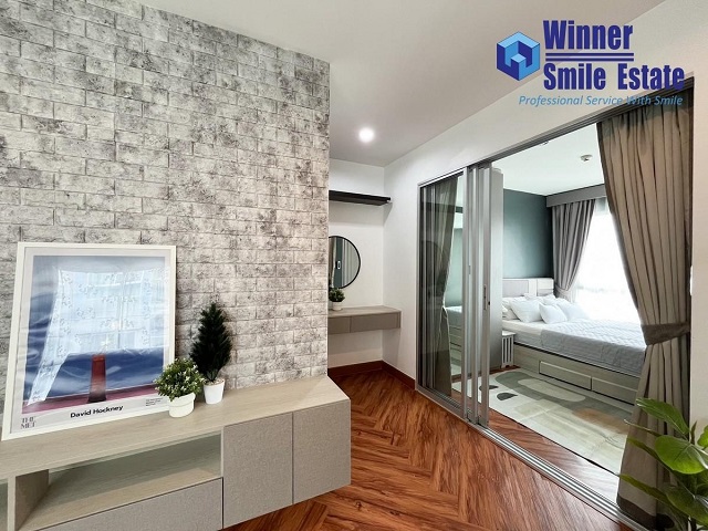 For SaleCondoSamut Prakan,Samrong : Condo for sale in Samrong area, Niche ID Sukhumvit 113, corner room, beautiful, worth it, very livable.
