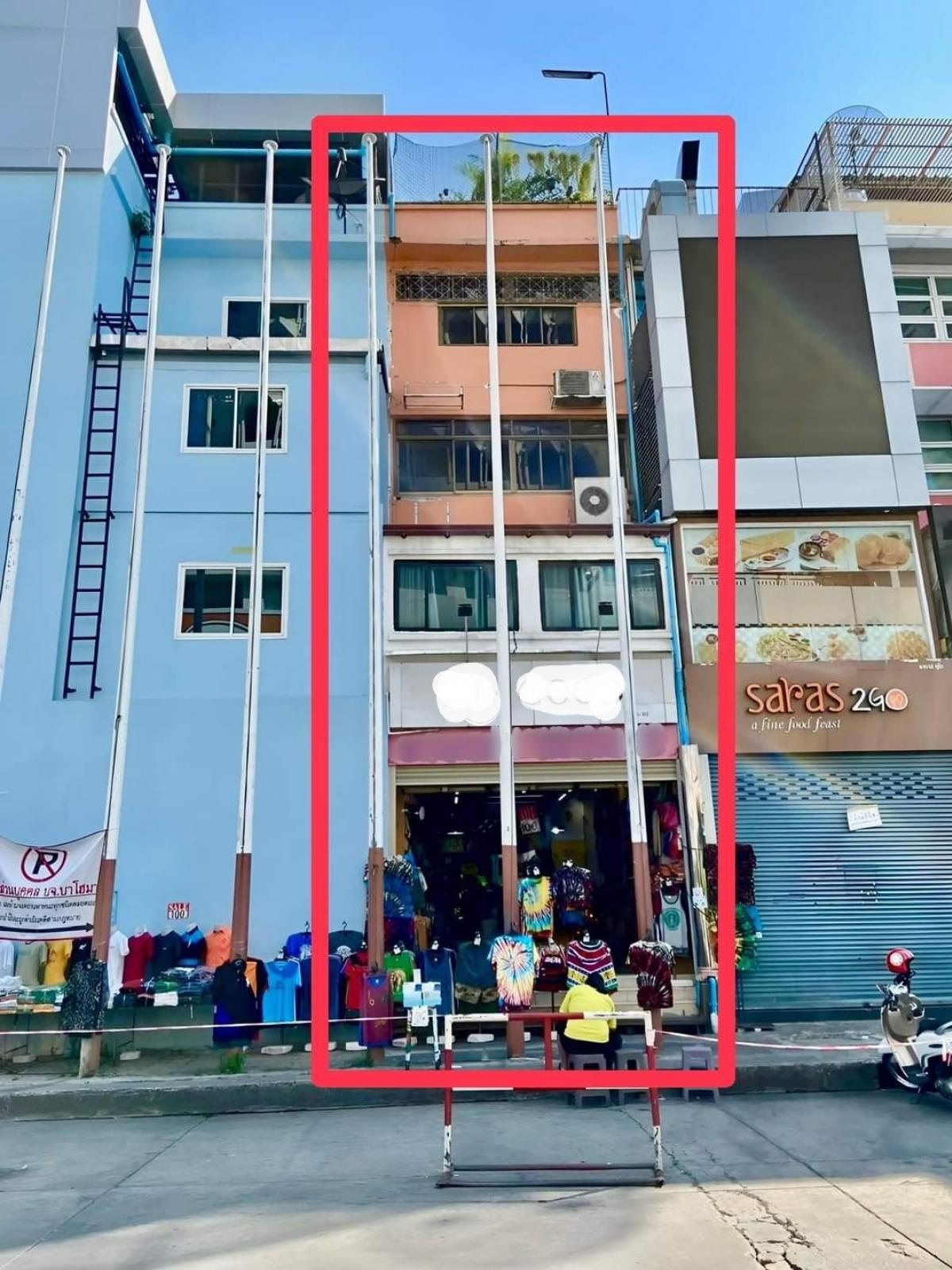 For SaleShop HouseRatchathewi,Phayathai : For sale, prime location, 5-storey commercial building, orange color, near #Pratunam, width 4.2 meters, depth 12 meters, #near Central World, #near Airport Link Ratchaprarop