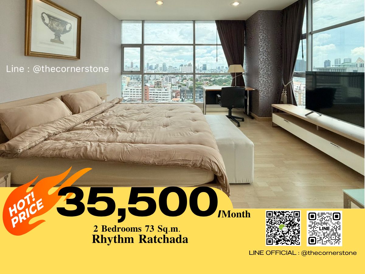 For RentCondoRatchadapisek, Huaikwang, Suttisan : Available, ready to move in at Rhythm Ratchada. Beautifully decorated and fully furnished, located right next to MRT Ratchadaphisek ( 0 meters). No.250683