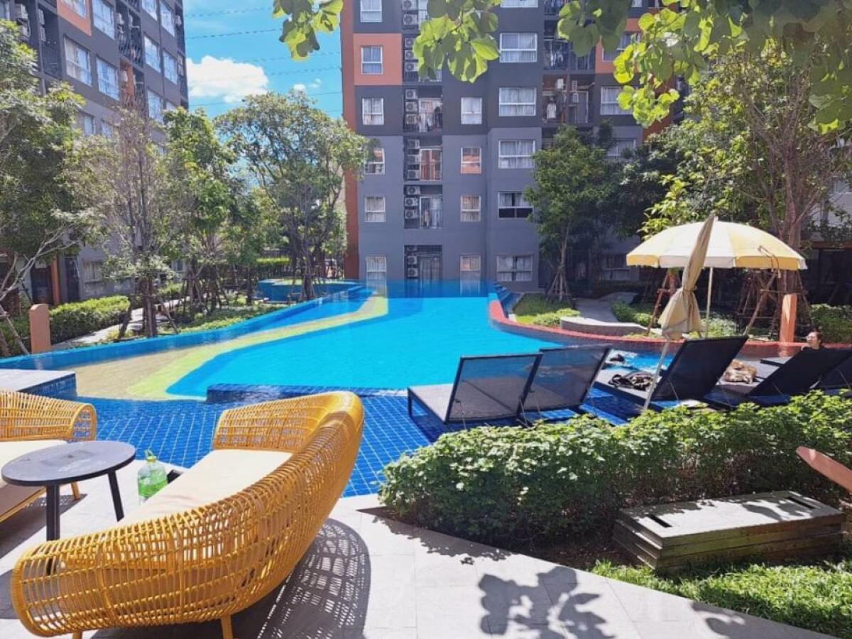 For RentCondoPathum Thani,Rangsit, Thammasat : Condo for rent, Plum Fresh Rangsit, ready to sign contract or deposit, 6th floor, size 26.8 sq m., fully furnished, complete electrical appliances, washing machine, beautiful room, ready to move in