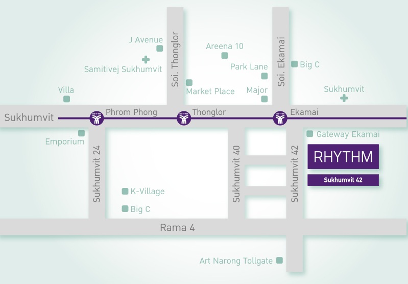 For RentCondoSukhumvit, Asoke, Thonglor : Sell 2 bed Rhythm Sukhumvit 42, BTS Ekkamai, 78 sqm. 60K/month