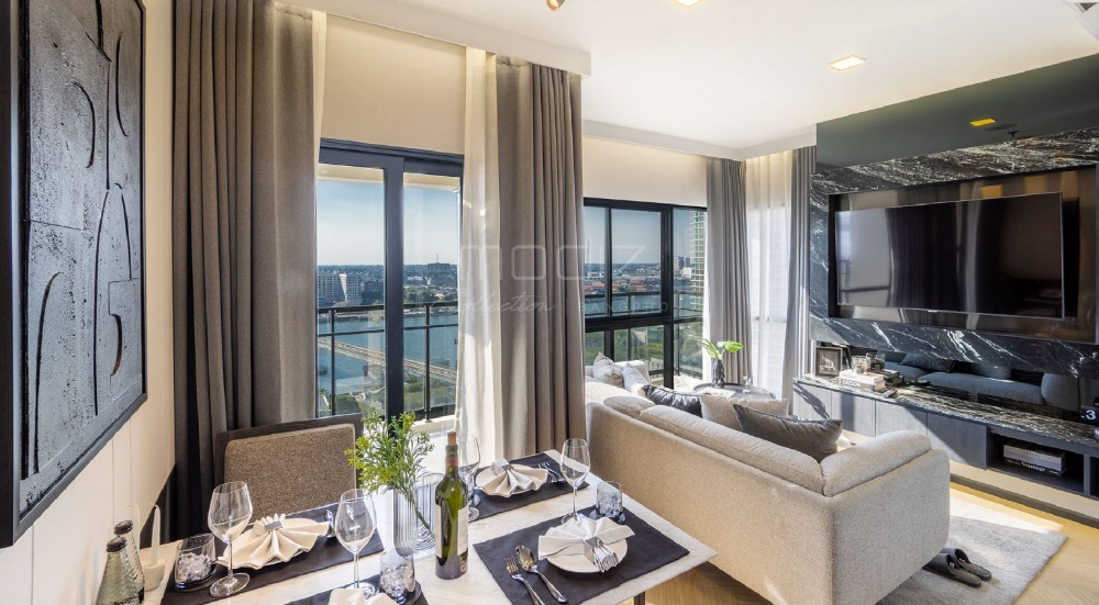 For SaleCondoBang Sue, Wong Sawang, Tao Pun : One Bedroom Plus Extra Balcony River View Room, prime location in Bang Pho area, condo next to MRT Bang Pho Station
