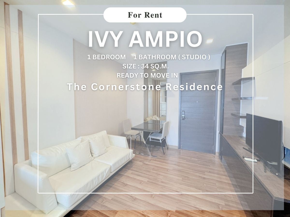 For RentCondoRatchadapisek, Huaikwang, Suttisan : Ivy Ampio Luxury Condominium - Ready to move in. Great price, great location, close to MRT Cultural Center Station, Esplanade Ratchada, Fortune Town, Central Rama 9, and The Street Ratchada (No.085/07).