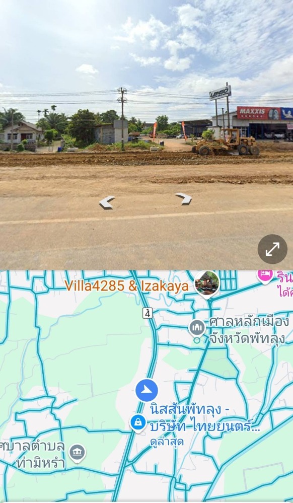 ขายที่ดินพัทลุง : ขาย ที่ดิน 4 ไร่ 41 ตารางวา  ติดถนนเพชรเกษม ต.ท่ามิหรำ อ.เมือง จ.พัทลุง ทางเข้ากว้าง 30.5 เมตร