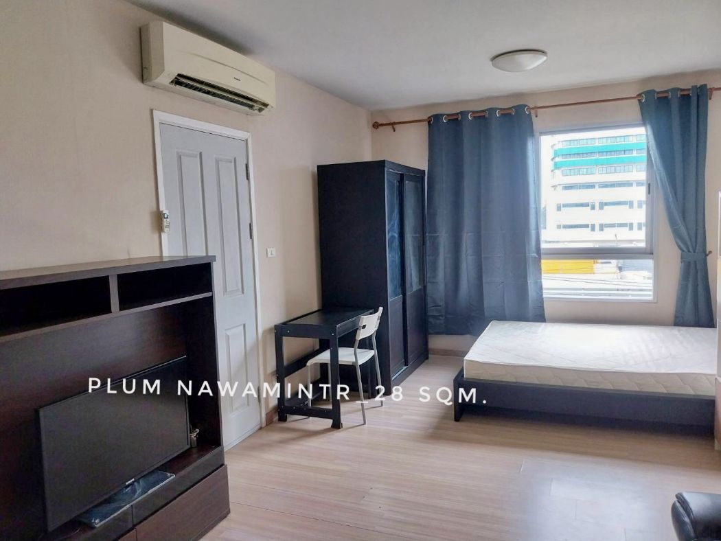 For SaleCondoNawamin, Ramindra : Condo for sale, second-hand room with tenant, 1 bedroom, furniture included, PLUM CONDO Nawamin, 28 sq m., near Lotus Nawamin