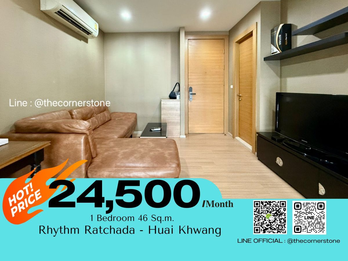For RentCondoRatchadapisek, Huaikwang, Suttisan : The room is available. Rhythm Ratchada-Huaikhwang 1 bedroom, high class, very beautiful room near MRT Huai Khwang  