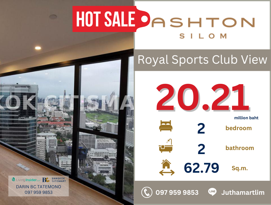 For SaleCondoSiam Paragon ,Chulalongkorn,Samyan : 🔥 Beautiful room 🔥 The Address Siam-Ratchathewi 2 bedrooms, 2 bathrooms, 62.79 sq m., 45th floor, price 20,210,000 baht, contact 0979599853