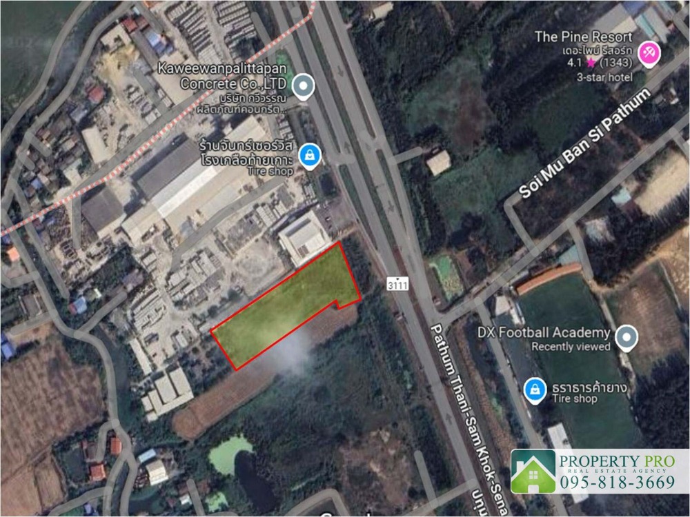 For SaleLandPathum Thani,Rangsit, Thammasat : Land for Sale Pathum Thani-Sam Khok-Sena Road, Area 4-1-18 Rai near Sam Khok Interchange Bangkok Western Outer Ring Rong Kluea Thai Ko Market Bang Sai : SL24S-019