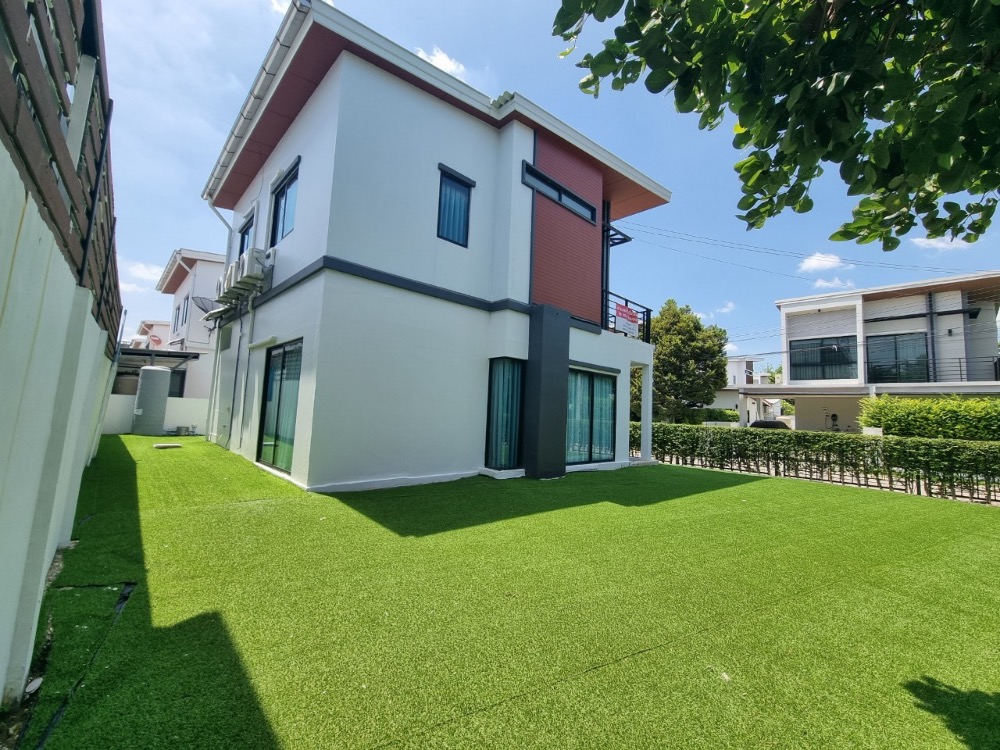 For SaleHouseLadkrabang, Suwannaphum Airport : K-5941 Urgent sale! Twin house, Pruksa WE/2 On Nut Rama 9, corner house, near Airport Link