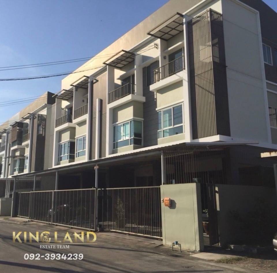 For RentTownhomeMin Buri, Romklao : Townhouse for rent, 3 floors, corner plot, 3 bedrooms, 3 bathrooms, Nalin Avenue Ramkhamhaeng project (NALIN AVENUE RAMKHUMHAENG), fully furnished, ready to move in, rental price 35,000 baht / month