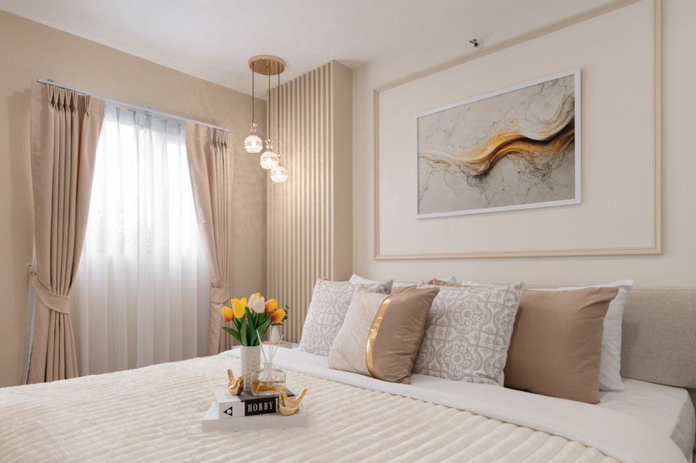 For SaleCondoOnnut, Udomsuk : The Escape Sukhumvit 101/1, beautiful room, soft, ready to move in, near the BTS_Do464