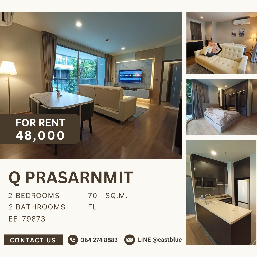 For RentCondoSukhumvit, Asoke, Thonglor : Q Prasarnmit 2 Bed 48,000 per month