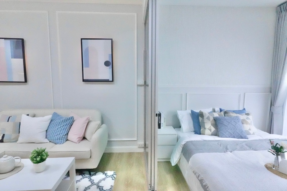 For SaleCondoOnnut, Udomsuk : RB005 Aspace me, newly decorated room, minimalist Muji style