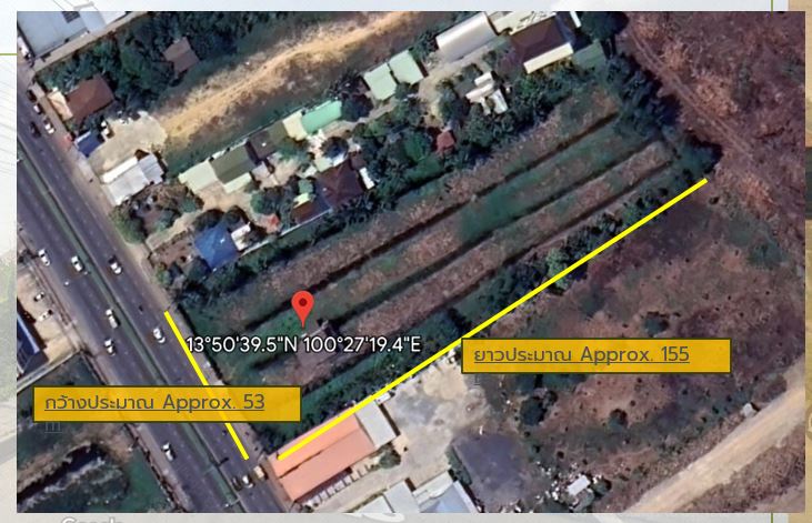 For SaleLandRama5, Ratchapruek, Bangkruai : Owner sells vacant land, 4 rai, 2 ngan, 22 sq m., good location, near Ratchaphruek, on the main road.