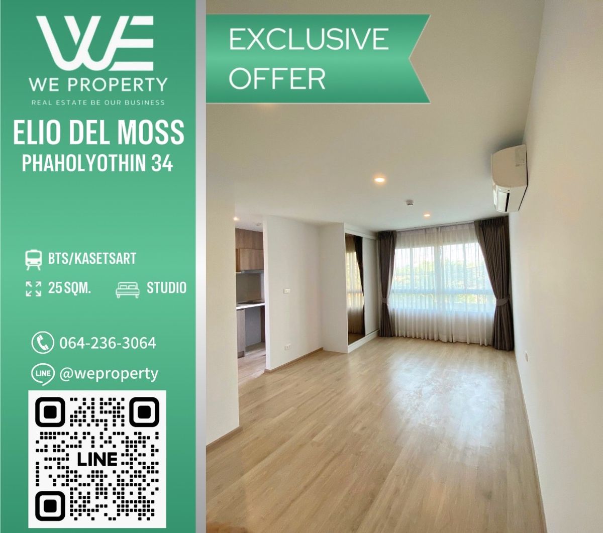 For SaleCondoKasetsart, Ratchayothin : 1Bed Plus, pool view, beautiful room, never rented out ⭐ Elio Del Moss Phaholyothin 34 (Elio Del Moss Phaholyothin 34)