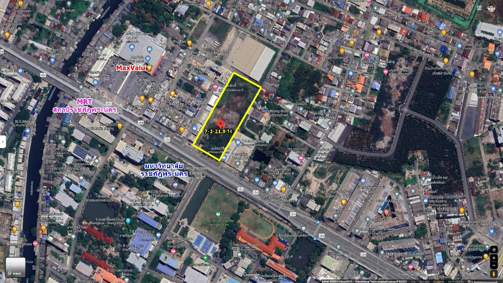 For SaleLandKasetsart, Ratchayothin : Land area 7-2-21.9 rai, next to Chaeng Watthana Road, opposite Rajabhat University Phranakhon