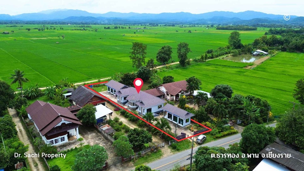 ขายบ้านเชียงราย : ขายบ้านเดี่ยว 1 ชั้น 230 ตรว. อ.พาน จ.เชียงราย วิวทุ่งนาบรรยากาศดีมาก (น้ำไม่ท่วม)