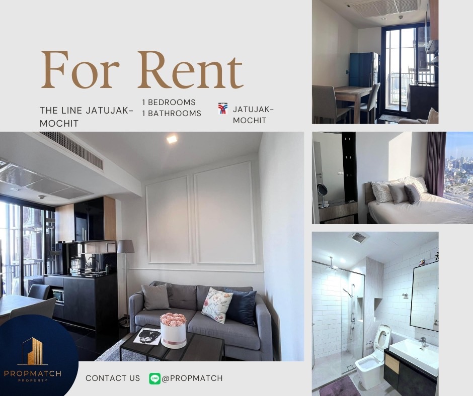 For RentCondoSapankwai,Jatujak : 📢 Amazing price, dont miss it📢 The Line Jatujak-Mochit (1 bedroom, 1 bathroom, 27 sq m.) Fully furnished, ready to move in!! Only 16,000 baht per month Tel.0981315848 @propmatch