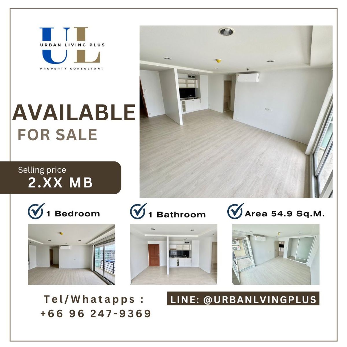 For SaleCondoSathorn, Narathiwat : ( U20240923100 ) Tel/Line 096-2479369 , FOR SELL RESORTA YEN-AKAT, 1 Bedroom 1 Bathroom 54.9 Sq.M. New Renovation, Unfurnished