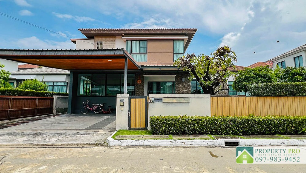 For SaleHouseRama 2, Bang Khun Thian : House for Sale Manthana Rama 2 Thiantale, 3 bedroom 101 sqw 199 sqm Fully Furnished Near Bang Khun Thian, Sakae Ngam : EL24S-043