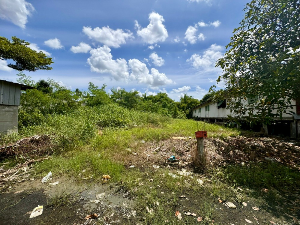 For SaleLandLadkrabang, Suwannaphum Airport : Land for sale, Soi Lat Krabang 3, size 371 sq m (Prachathorn Road), stream view***Price lower than market***