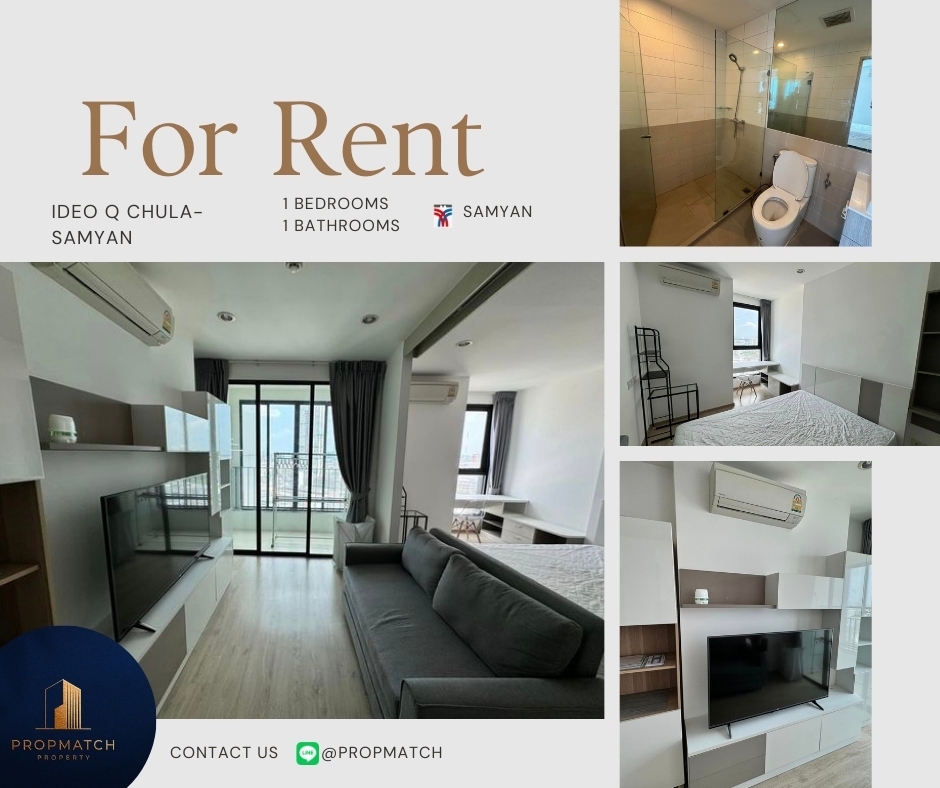 For RentCondoSiam Paragon ,Chulalongkorn,Samyan : 📢 Amazing price, dont miss it📢 IDEO Q Chula-Samyan (1 bedroom, 1 bathroom, 34 sq m.) Fully furnished, ready to move in!! Only 22,000 baht per month Tel.0981315848 @propmatch