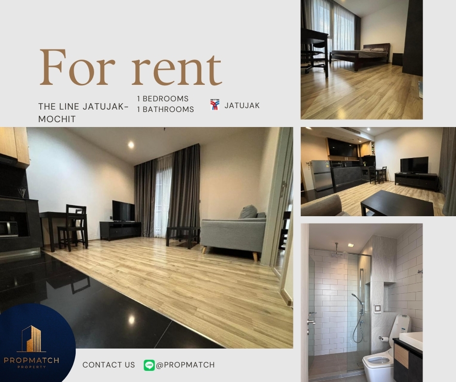 For RentCondoSapankwai,Jatujak : 📢 Amazing price, dont miss it📢 The Line Jatujak-Mochit (1 bedroom, 1 bathroom, 42 sq m.) Fully furnished, ready to move in!! Only 23,000 baht per month Tel.0981315848 @propmatch