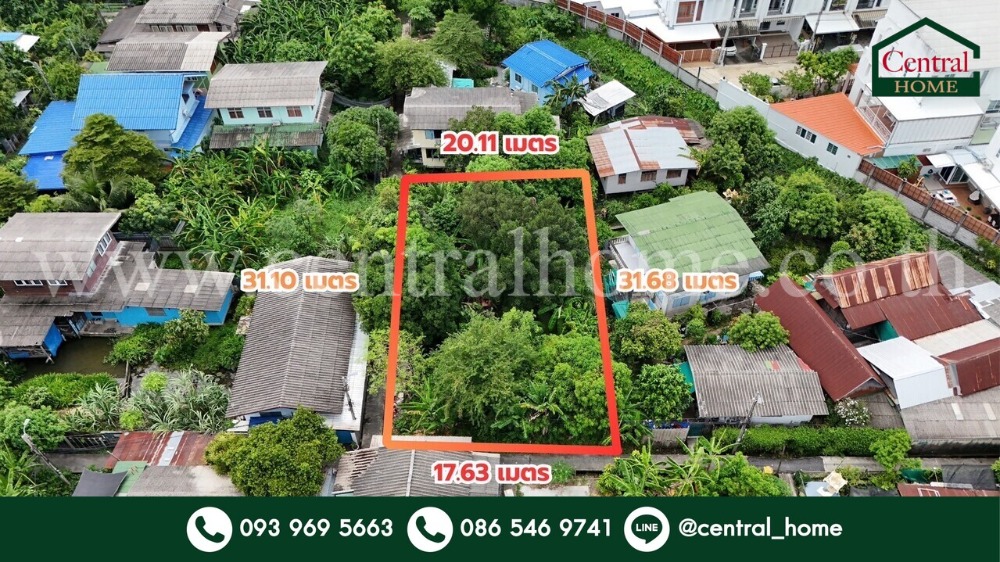 For SaleLandPinklao, Charansanitwong : Land area 147.9 square wah, Soi Charansanitwong 3 (Soi Somchai), corner plot, accessible only by motorcycles.