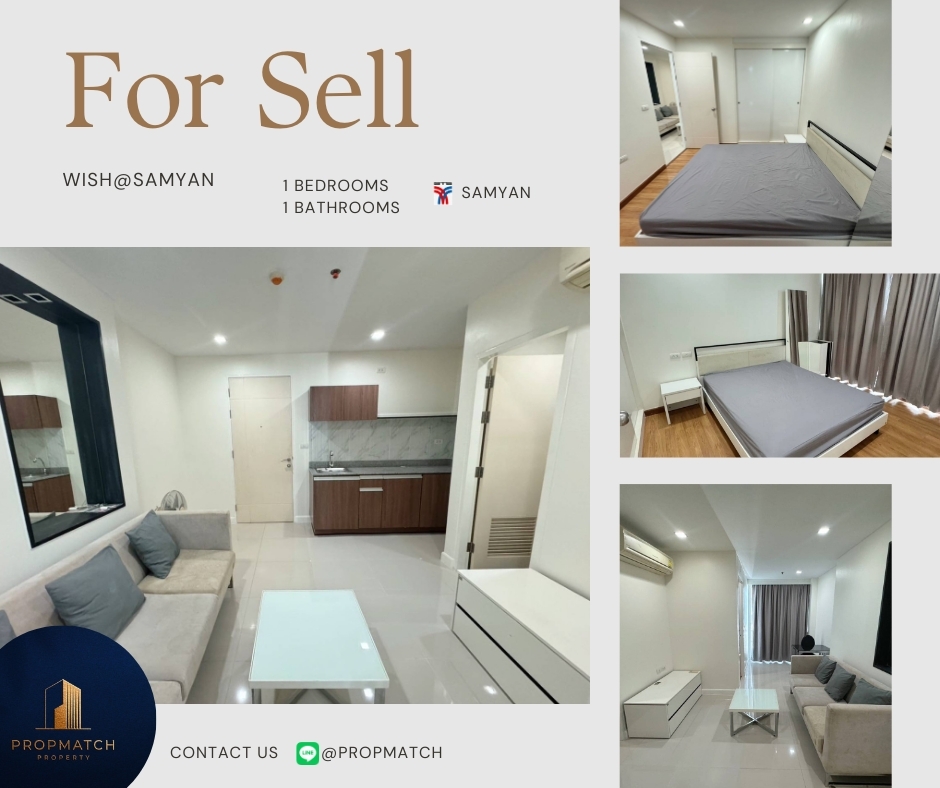 For SaleCondoSiam Paragon ,Chulalongkorn,Samyan : 🔥 Dont miss it! Huge discount 🔥 Wish@Samyan (1 bedroom, 36 sq m.) High floor, great view, price only 4.49 million baht. Tel.0981315848 @propmatch