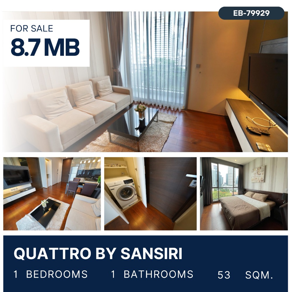 ขายคอนโดสุขุมวิท อโศก ทองหล่อ : Quattro by Sansiri  1 Beds, Full Furnished  for sale 8.7 MB