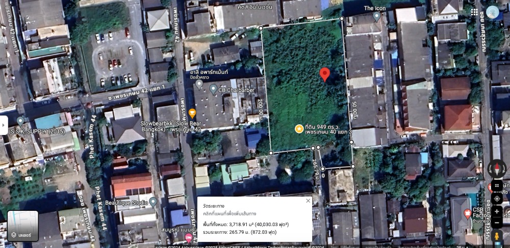 For SaleLandBang kae, Phetkasem : Land for sale, Petchkasem 40 Soi 3, size 2 rai 1 ngan 49 sq.w., 3 plots next to each other, orange plan