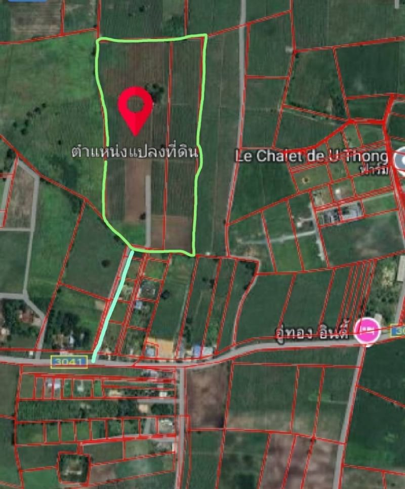 ขายที่ดินสุพรรณบุรี : ขาย ที่ดิน 50 ไร่ 13 ตารางวา ถนนทางเข้าพื้นที่กว้าง ต.พลับพลาไชย อ.อู่ทอง จ.สุพรรณบุรี