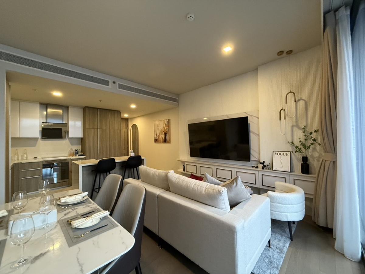 ให้เช่าคอนโดสุขุมวิท อโศก ทองหล่อ : 🔥Rent 2BR. 2BR.🔥87sqm. Floor 19🔥90,000/month🔥Ready to move