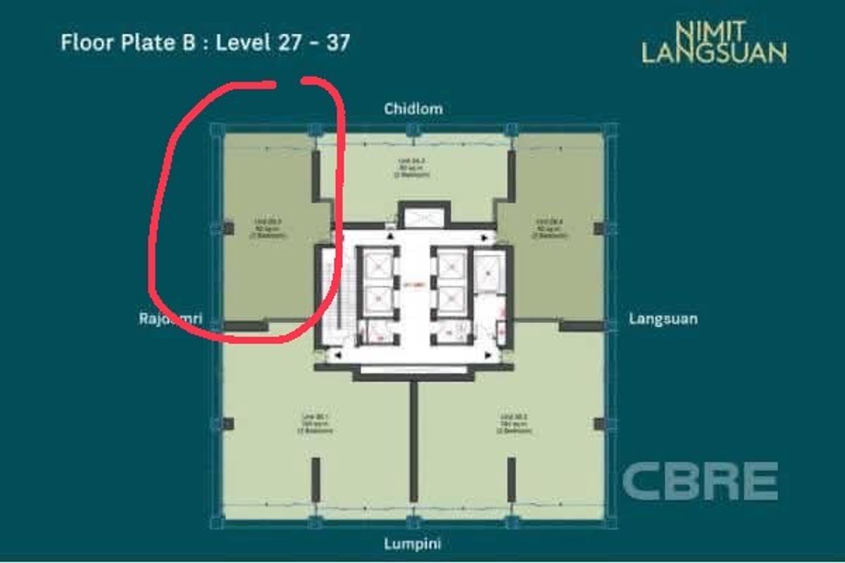 For SaleCondoWitthayu, Chidlom, Langsuan, Ploenchit : 36MB Hot Deals++  Nimit Langsuan 2b2b 92 Sqm, Type 2B.3 0968516616