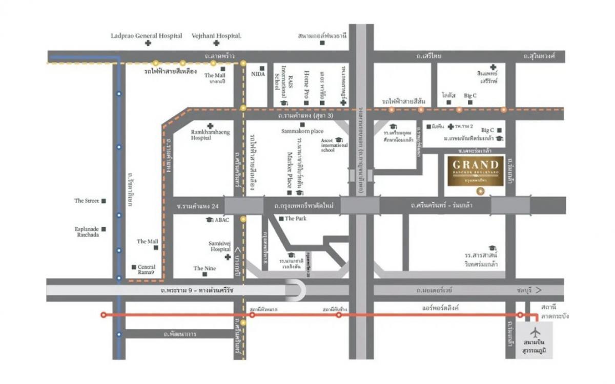 For RentHouseLadkrabang, Suwannaphum Airport : 🔥For urgent rent🔥 Grand Bangkok Boulevard, Krungthep Kreetha, brand new house, fully furnished, ready to move in, 5 bedrooms, 6 bathrooms, house in front of the garden ❗