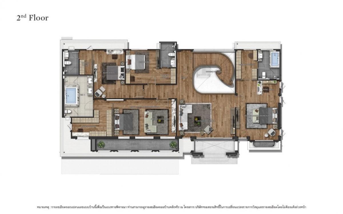 For RentHouseLadkrabang, Suwannaphum Airport : 🔥For urgent rent🔥 Grand Bangkok Boulevard, Krungthep Kreetha, brand new house, fully furnished, ready to move in, 5 bedrooms, 6 bathrooms, house in front of the garden ❗